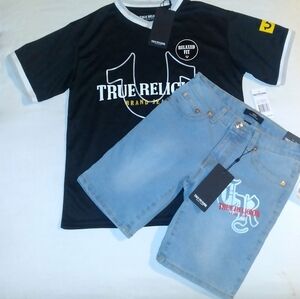 True Religion Boys Youth 2pc Short Set - Medium 10-12-